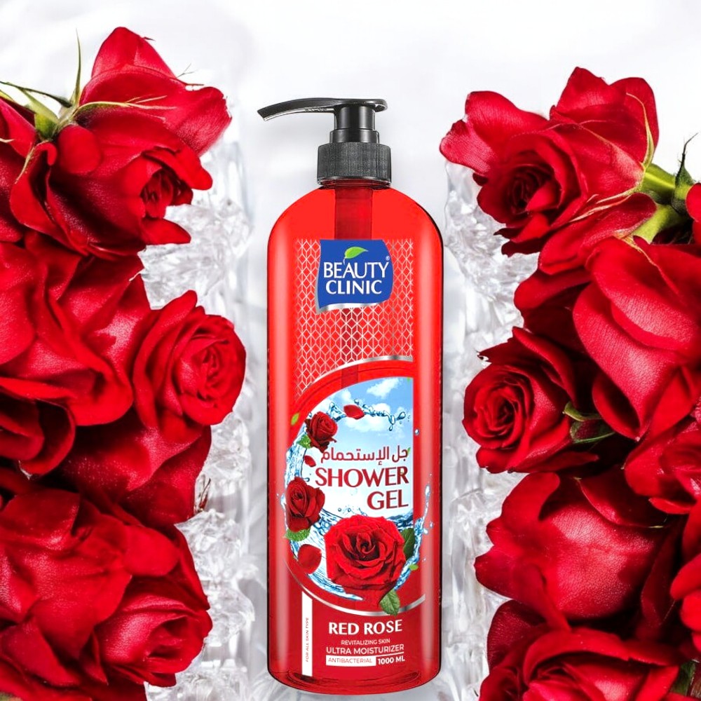 Antibacterial shower gel with roses