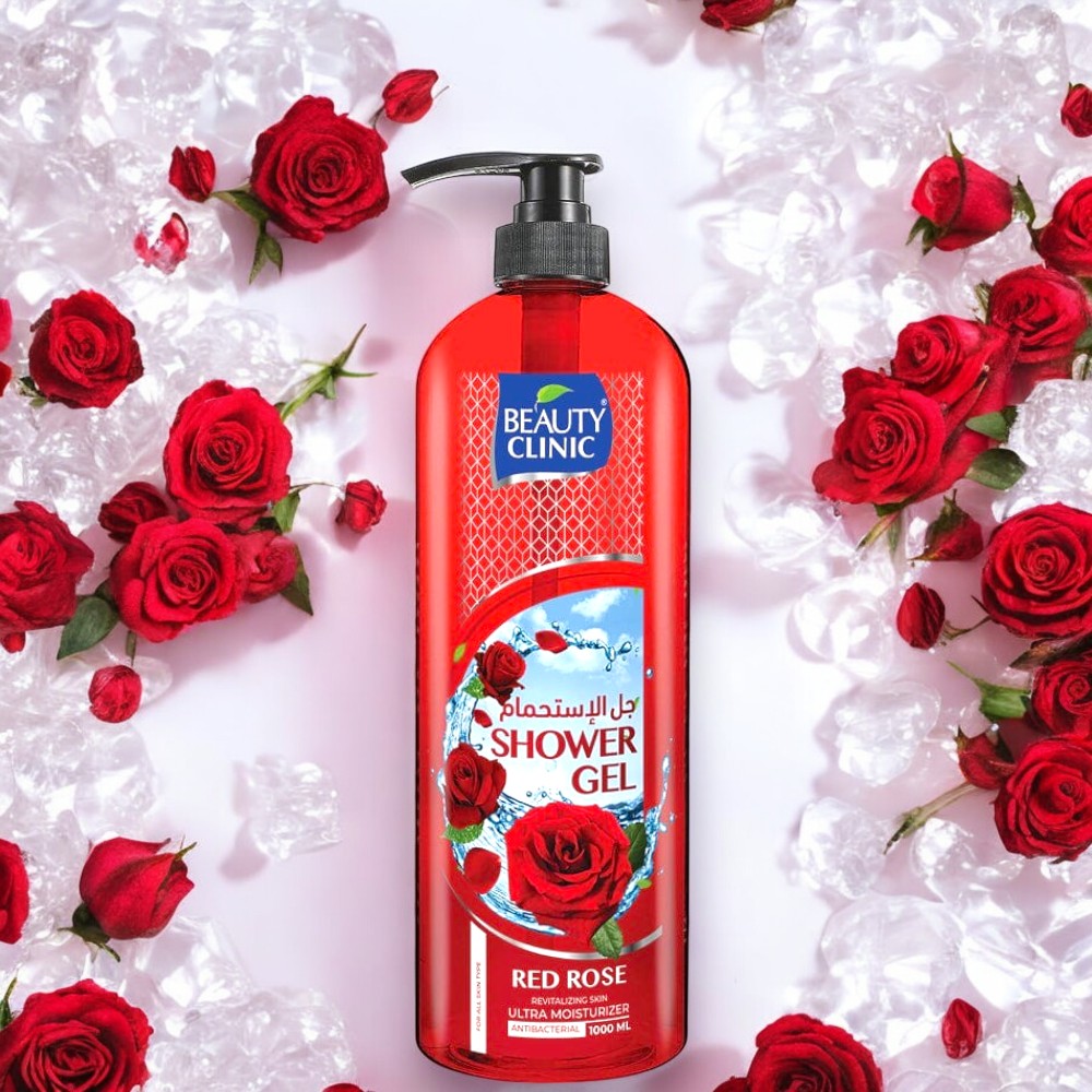 Antibacterial shower gel with roses