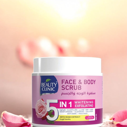 Face and Body Scrub With Rose Extract 5 In 1